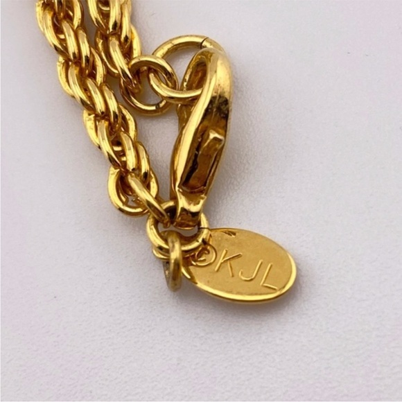 VTG Kenneth Jay Lane Faux Pearl Gold Tone Necklace - Picture 5 of 8